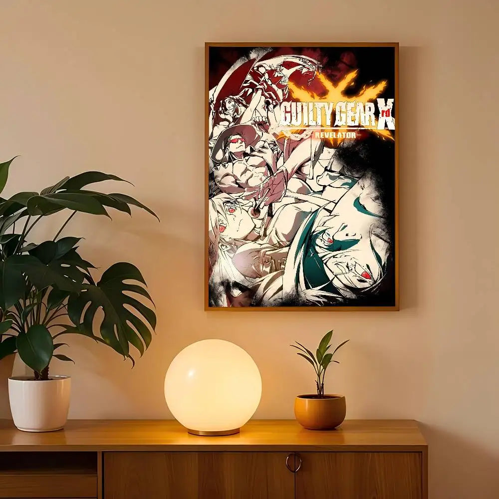Guilty Gear Game Anime Vintage Posters Sticky Whitepaper Prints Posters Artwork Posters Wall Stickers