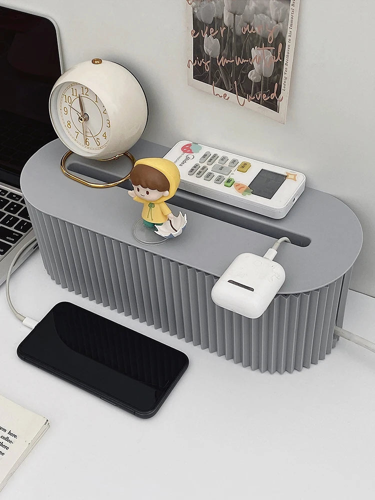 Cable Management Box,Large Socket Organizer for Desk,Hide Messy Wires&Power Strip Cover,Charging Station Storage for Home Office