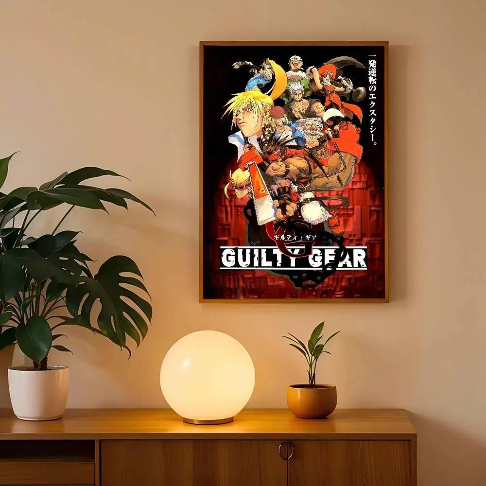 Guilty Gear Game Anime Vintage Posters Sticky Whitepaper Prints Posters Artwork Posters Wall Stickers