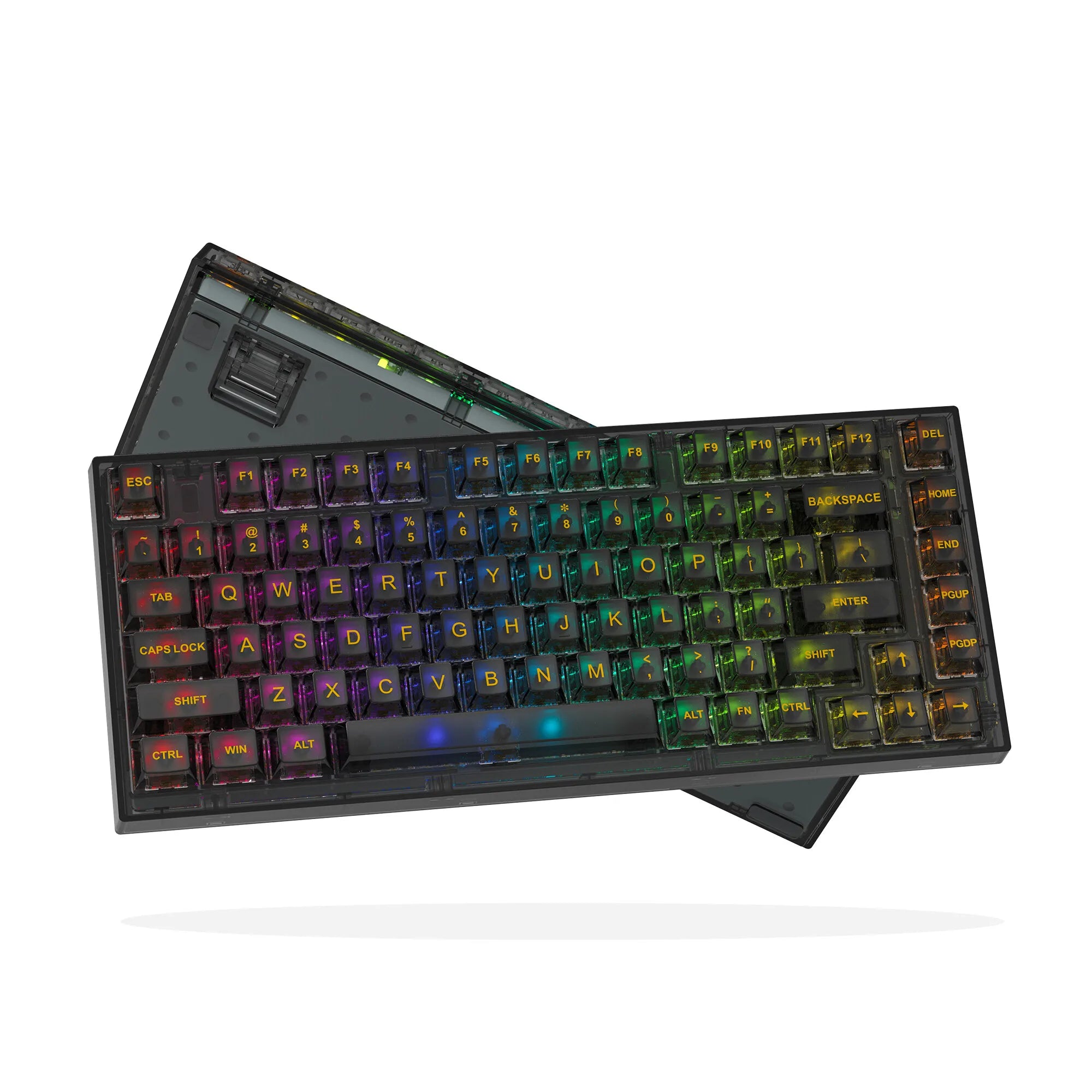 Womier K75 White 75% Percent Mechanical Gaming Keyboard 82 Keys Gasket Wired Custom Keyboard RGB Clear Hot Swap for Mac/Win