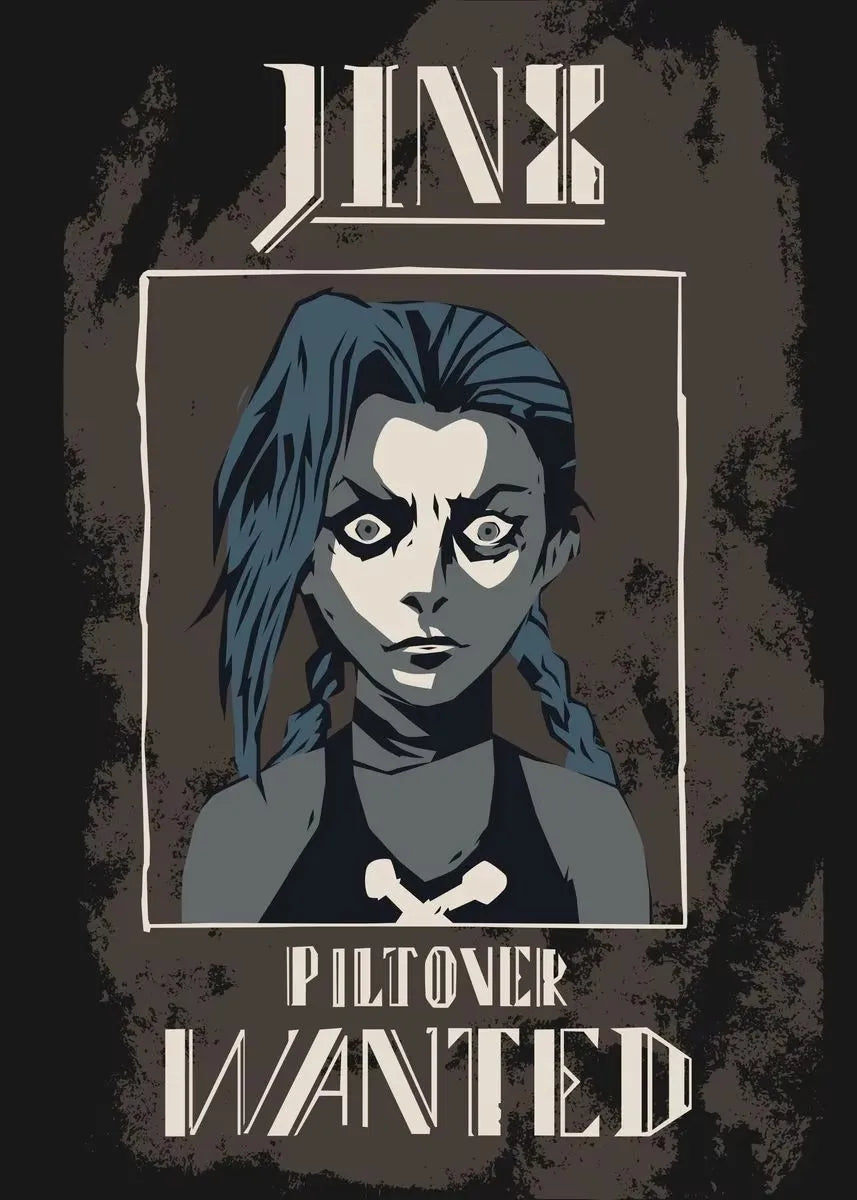 Arcane Season 2 Jinx VI Graffiti Poster Caitlyn Jayce Viktor Character Poster Arcane TV Series Wall Decor Canvas Aesthetic Print