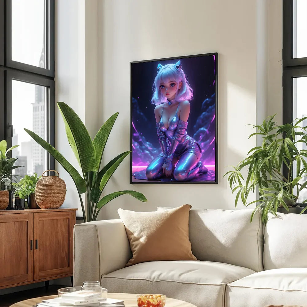 Anime Girls Canvas Painting, Hot Girl Poster Canvas Prints, Coquette Room Decor, Girly Wall Art For Home Decoration Unframed