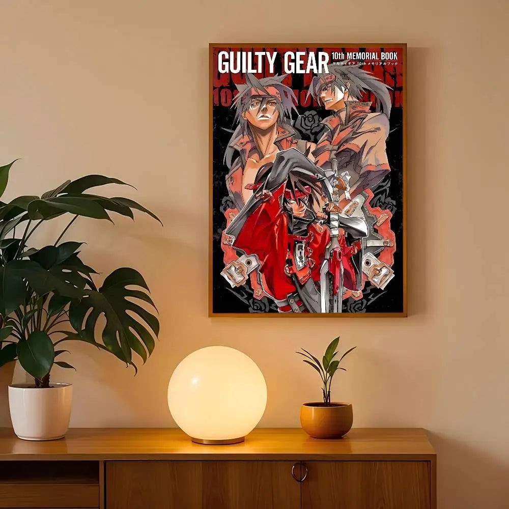 Guilty Gear Game Anime Vintage Posters Sticky Whitepaper Prints Posters Artwork Posters Wall Stickers
