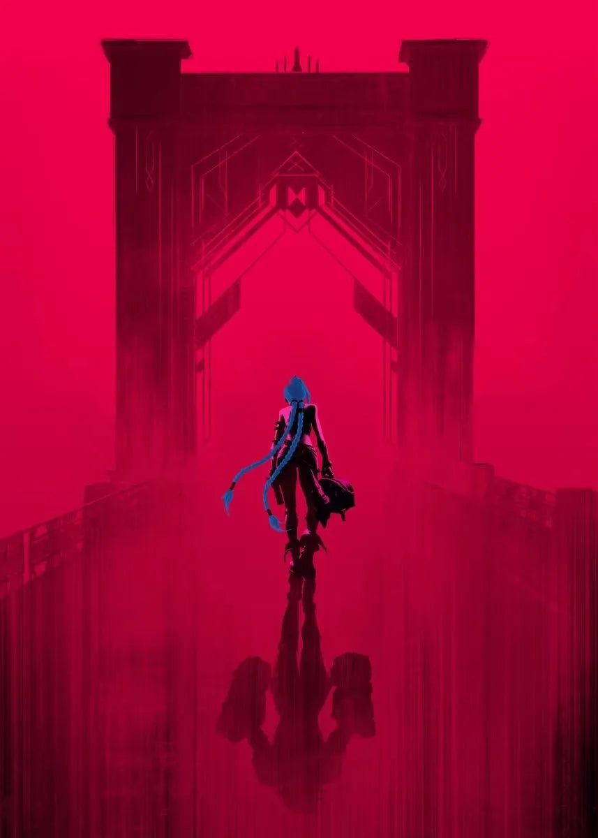 Arcane Season 2 Jinx VI Graffiti Poster Caitlyn Jayce Viktor Character Poster Arcane TV Series Wall Decor Canvas Aesthetic Print