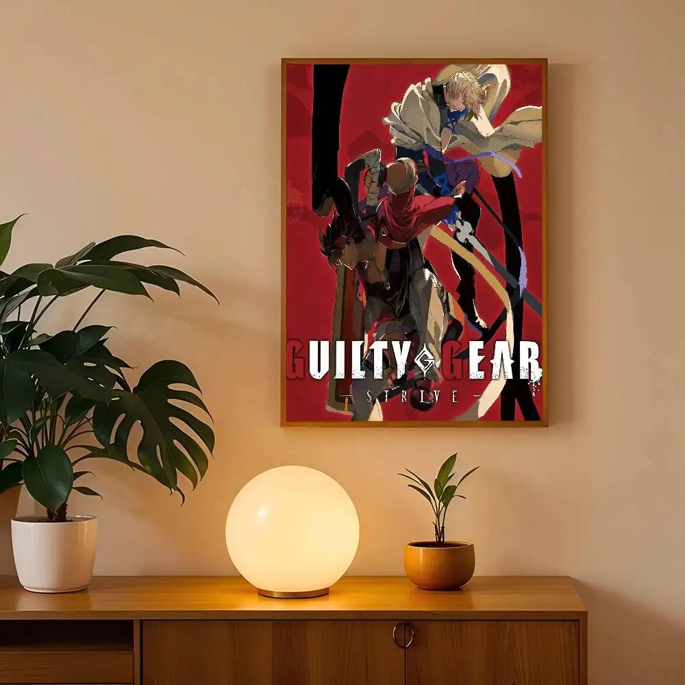 Guilty Gear Game Anime Vintage Posters Sticky Whitepaper Prints Posters Artwork Posters Wall Stickers