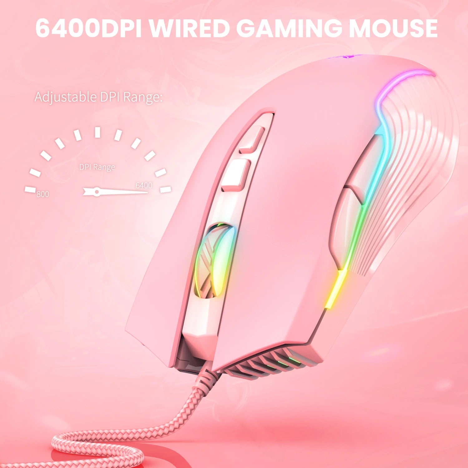 ONIKUMA Gaming Headphones Esports Package with Dynamic RGB Light Detachable Cat Ears Mouse Holder Wired Headset with Mic Gamer