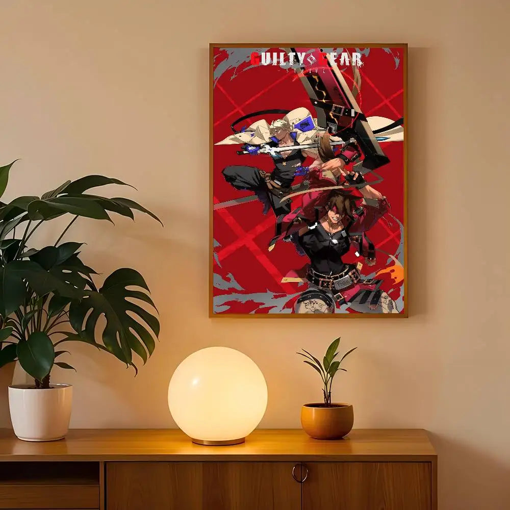 Guilty Gear Game Anime Vintage Posters Sticky Whitepaper Prints Posters Artwork Posters Wall Stickers