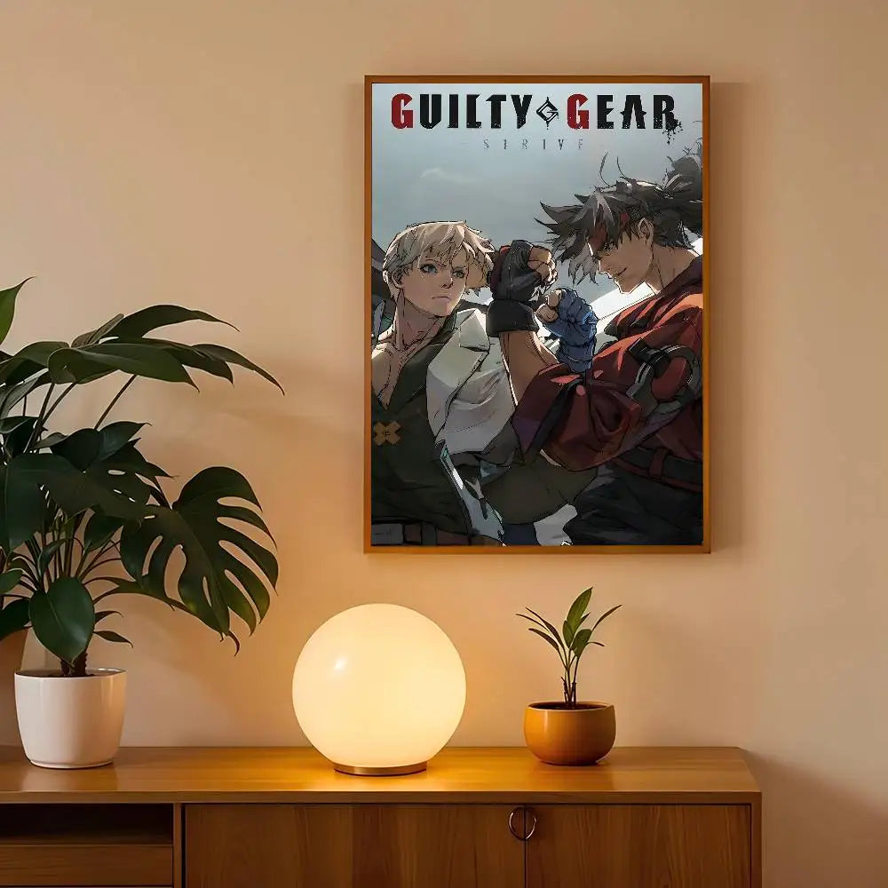 Guilty Gear Game Anime Vintage Posters Sticky Whitepaper Prints Posters Artwork Posters Wall Stickers