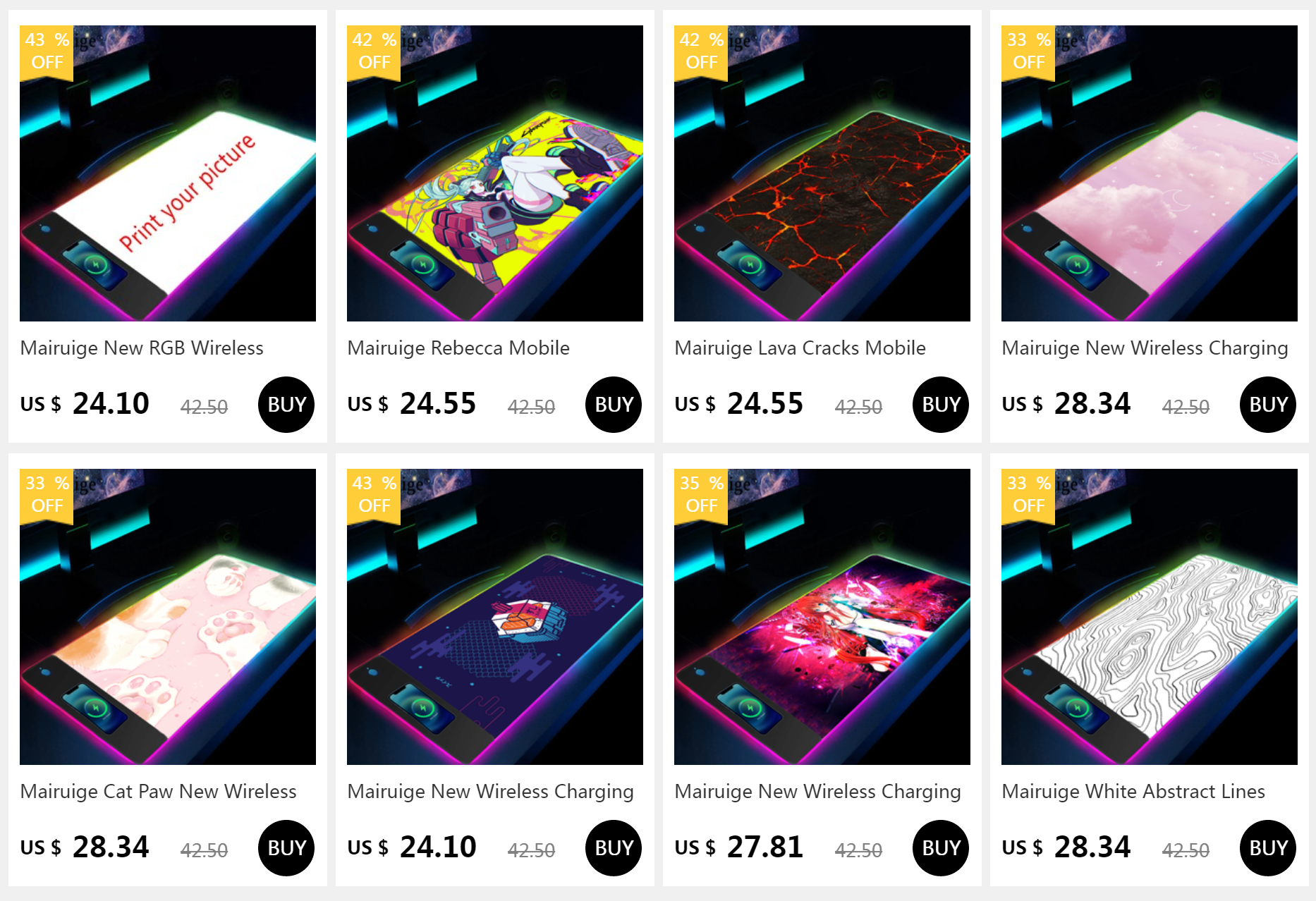 Dragon RGB Gaming Mouse Pad with Wrist Rest & Wireless Charging