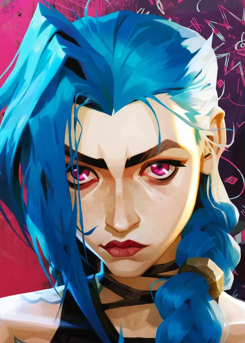 Arcane Season 2 Jinx VI Graffiti Poster Caitlyn Jayce Viktor Character Poster Arcane TV Series Wall Decor Canvas Aesthetic Print