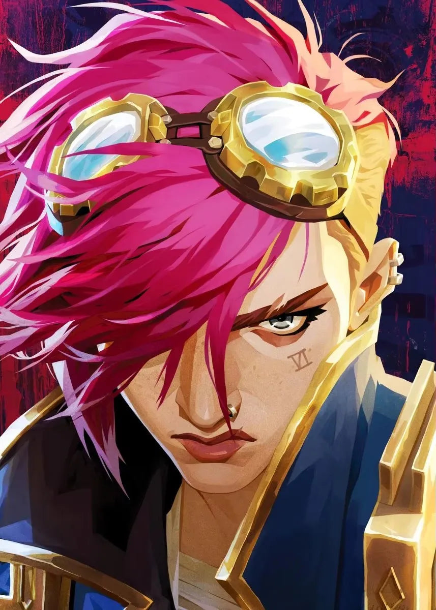 Arcane Season 2 Jinx VI Graffiti Poster Caitlyn Jayce Viktor Character Poster Arcane TV Series Wall Decor Canvas Aesthetic Print