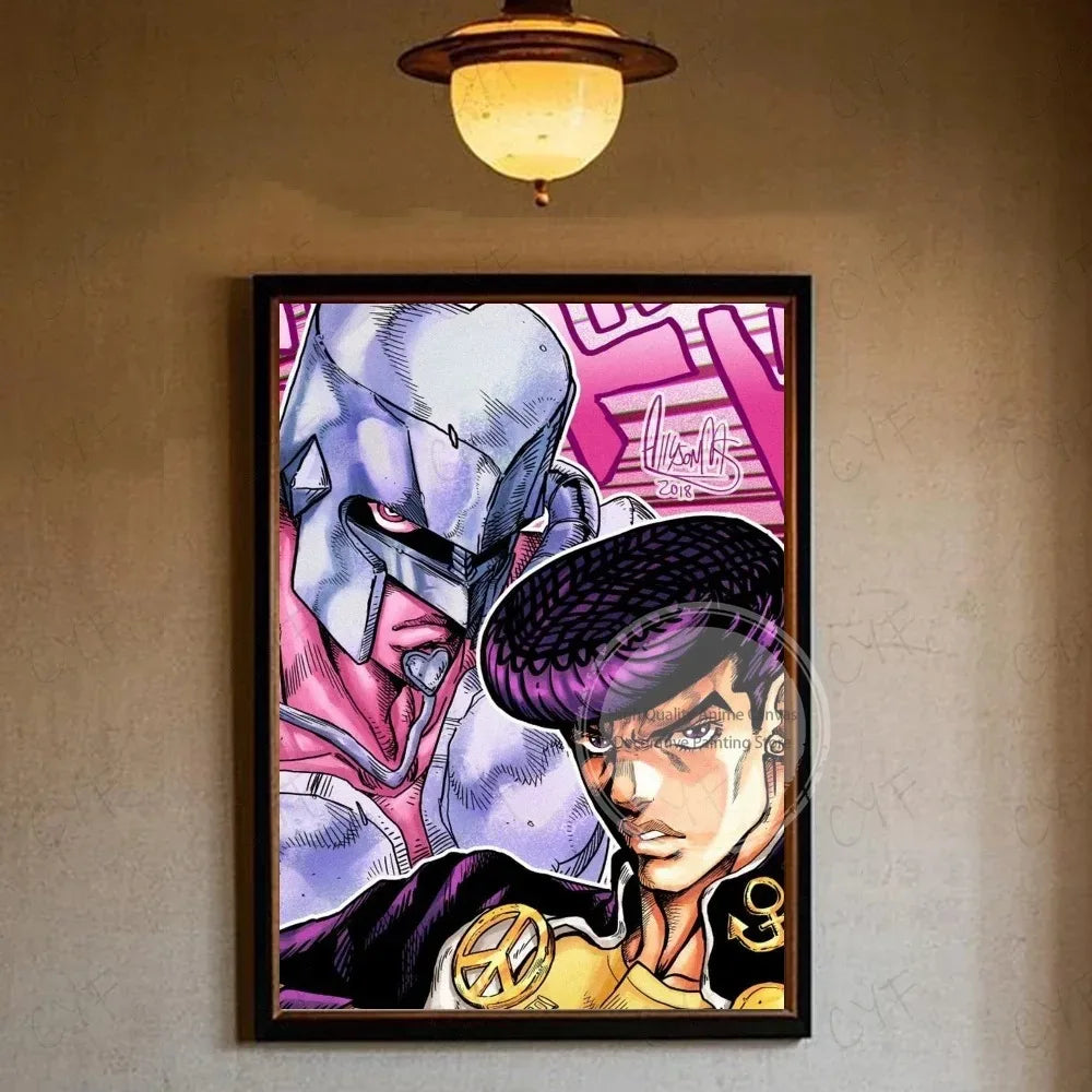 Anime JoJo Bizarre Adventure Poster Multi-Purpose Wall Art for Living Room Bedroom Office Hallway Bar  Home Decor Gift Idea