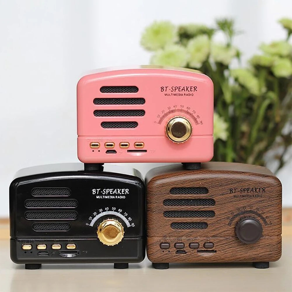 BT01 Retro Bluetooth-compatible5.0 Speaker Wooden Old Classic Style Strong Bass Enhancement Loud Volume Sound Box With FM Radio