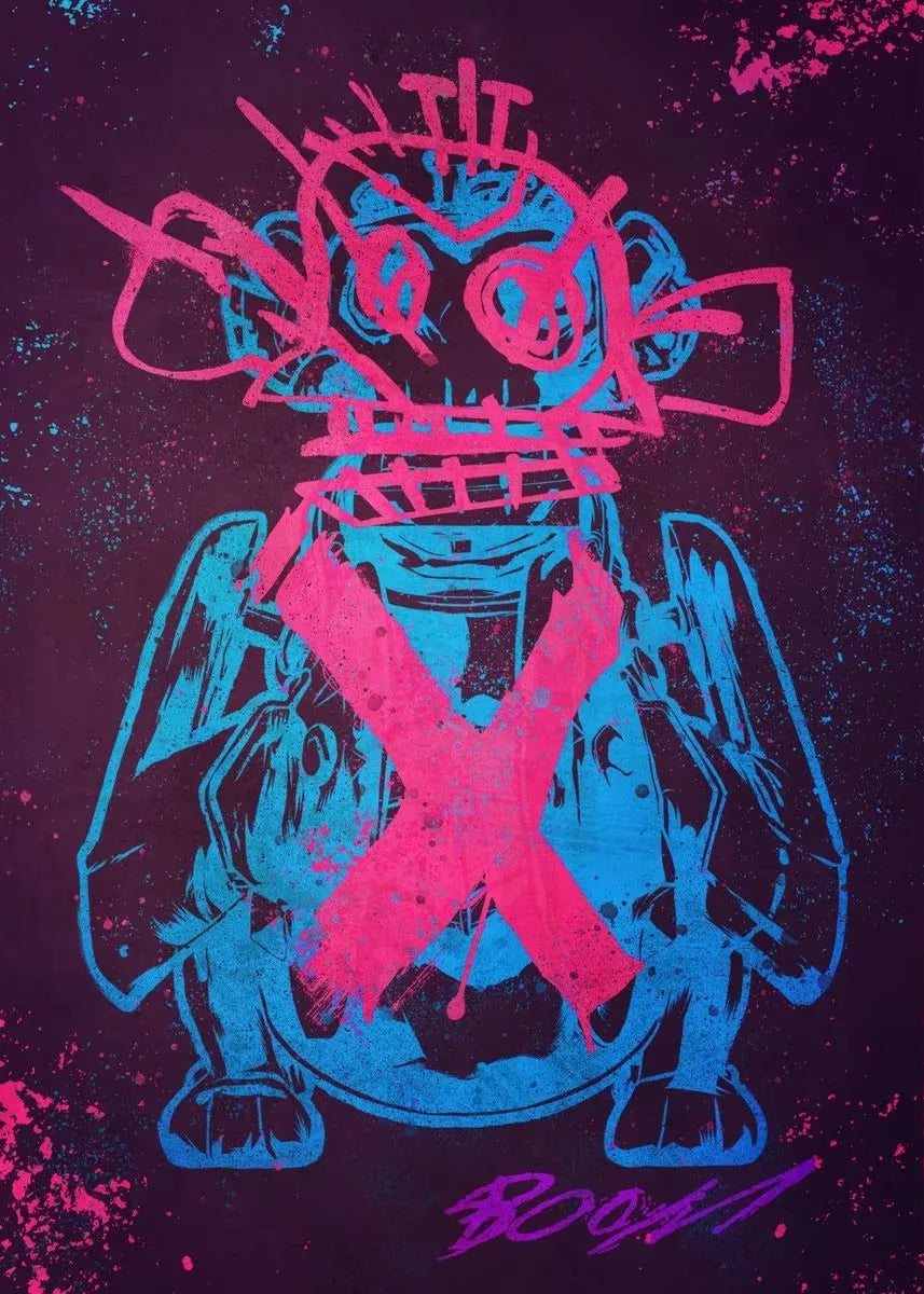 Arcane Season 2 Jinx VI Graffiti Poster Caitlyn Jayce Viktor Character Poster Arcane TV Series Wall Decor Canvas Aesthetic Print
