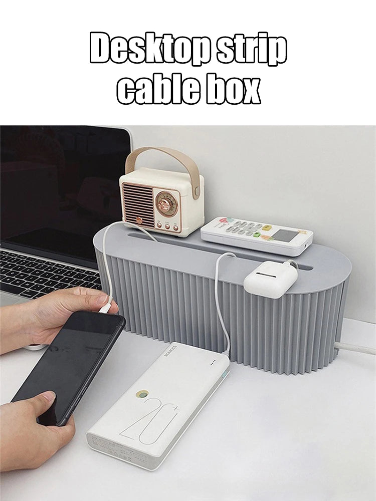 Cable Management Box,Large Socket Organizer for Desk,Hide Messy Wires&Power Strip Cover,Charging Station Storage for Home Office