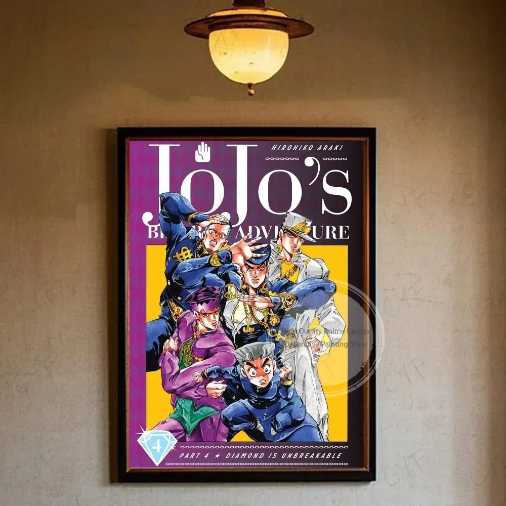 Anime JoJo Bizarre Adventure Poster Multi-Purpose Wall Art for Living Room Bedroom Office Hallway Bar  Home Decor Gift Idea