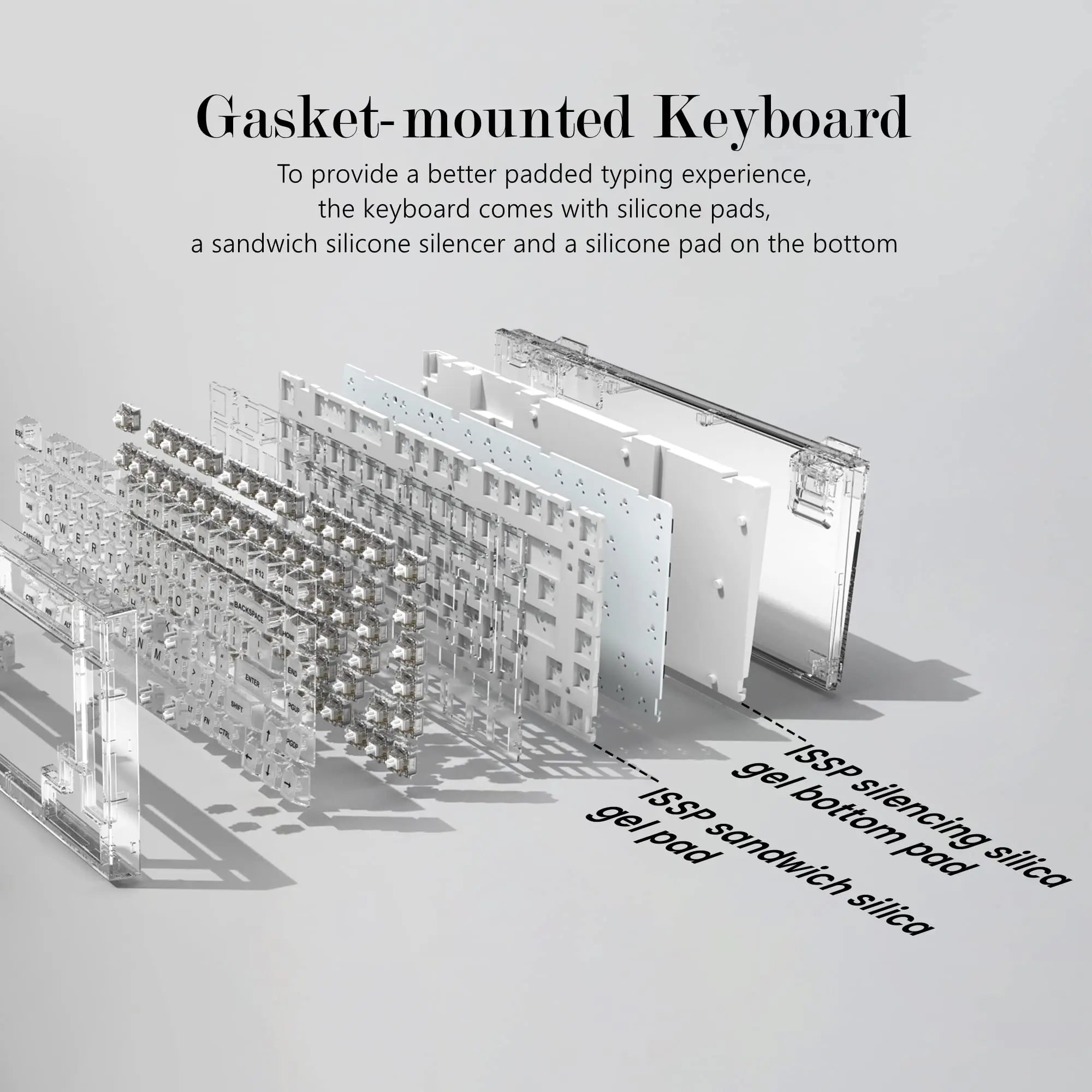Womier K75 White 75% Percent Mechanical Gaming Keyboard 82 Keys Gasket Wired Custom Keyboard RGB Clear Hot Swap for Mac/Win