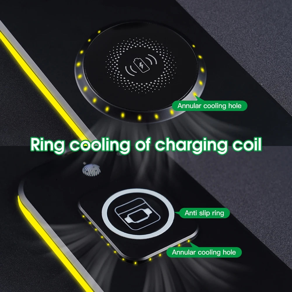 3-in-1 RGB Gaming Mouse Pad with Magnetic Wireless Charging (Phone, Watch & Earbuds) – XXL Desk Mat 80x30cm