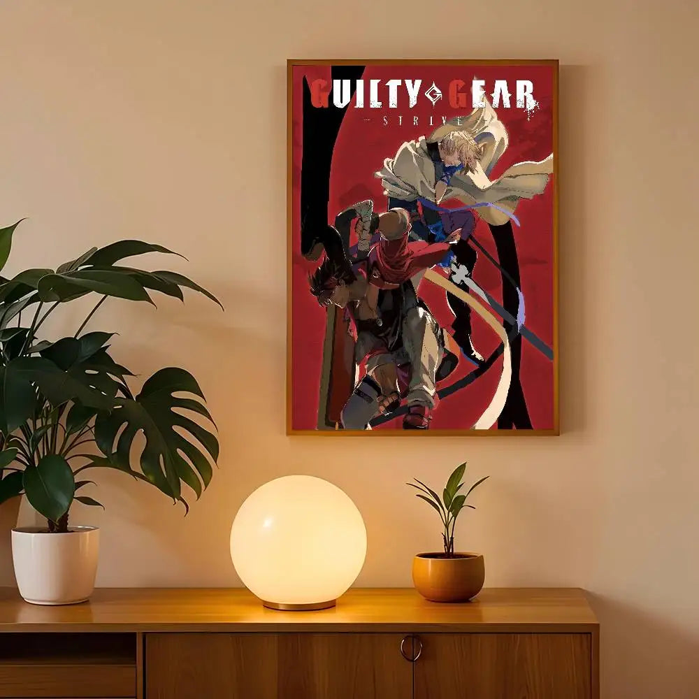 Guilty Gear Game Anime Vintage Posters Sticky Whitepaper Prints Posters Artwork Posters Wall Stickers