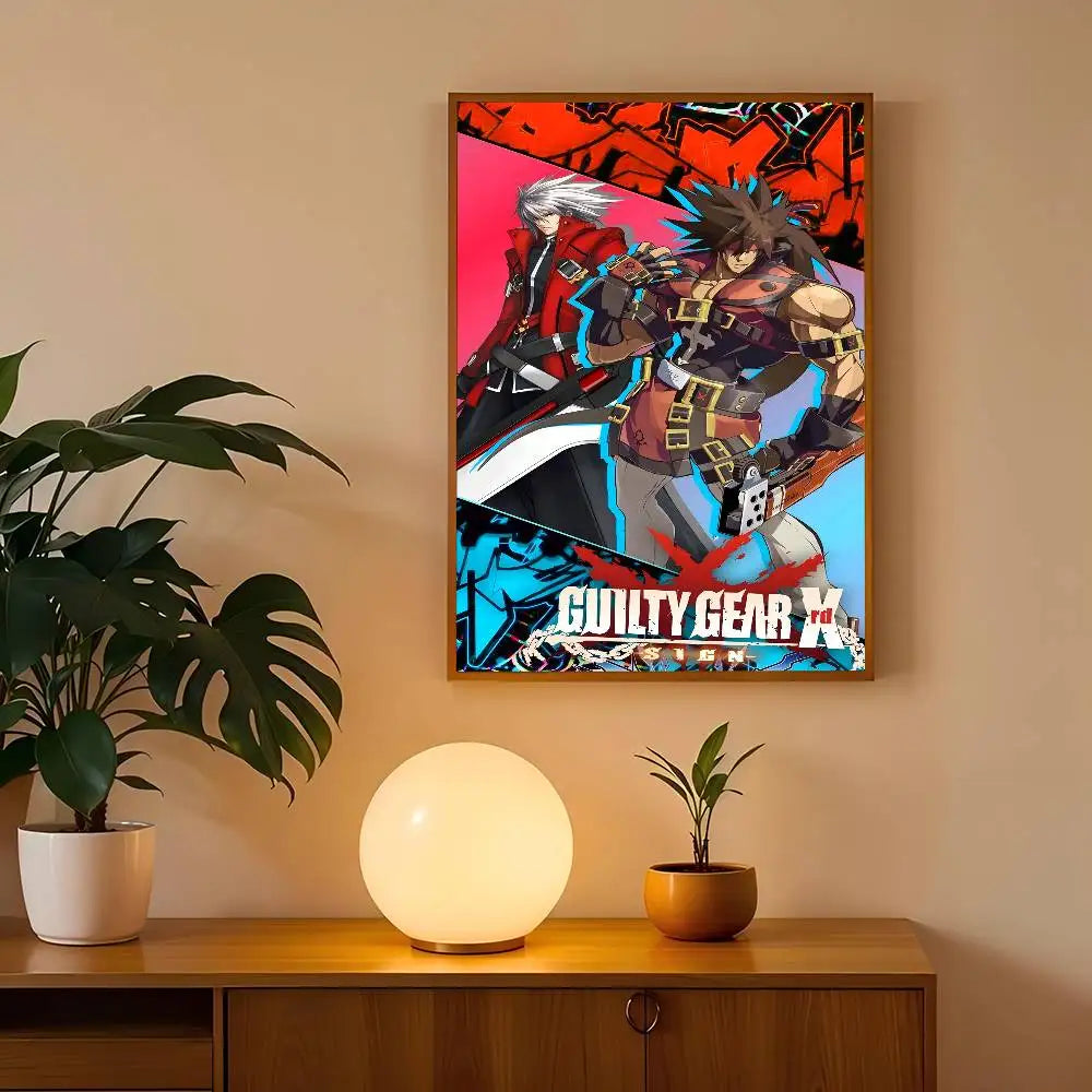 Guilty Gear Game Anime Vintage Posters Sticky Whitepaper Prints Posters Artwork Posters Wall Stickers