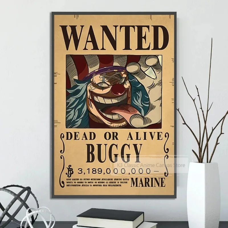 One Piece Canvas Poster Bounty Order Luffy Wallpapr Ace Figures Nami Home Decoration Painting Anime Zoro Wall Art Sanji