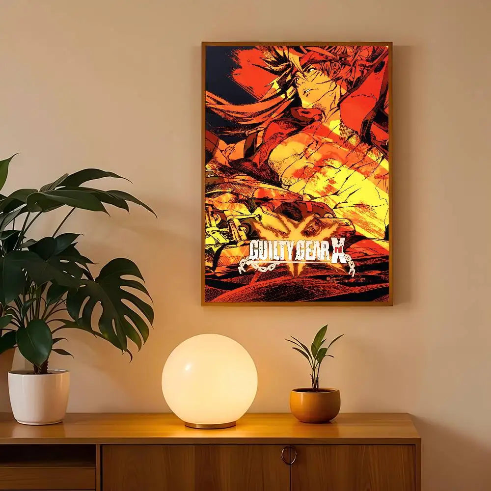 Guilty Gear Game Anime Vintage Posters Sticky Whitepaper Prints Posters Artwork Posters Wall Stickers