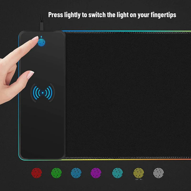 Dragon RGB Gaming Mouse Pad with Wrist Rest & Wireless Charging