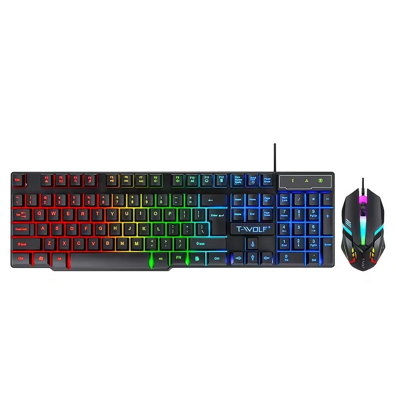 2-in-1 Gaming Keyboard & Mouse Combo – Wired USB RGB Backlit Set