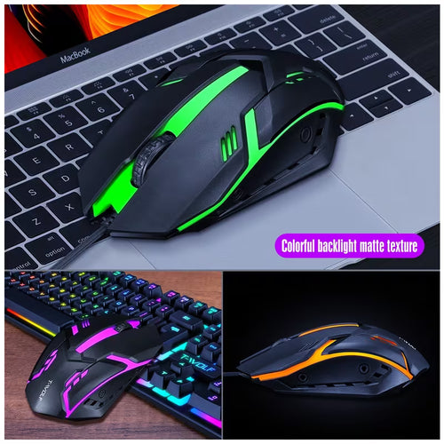 2-in-1 Gaming Keyboard & Mouse Combo – Wired USB RGB Backlit Set